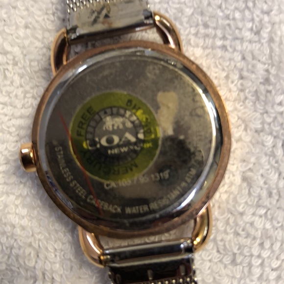 Coach logo silver tone watch with mesh band - Picture 4 of 4